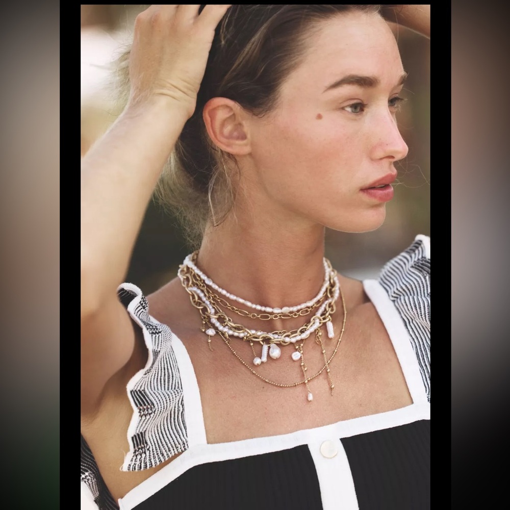 Zara pack of pearl chains multi strand necklaces - Picture 2 of 8